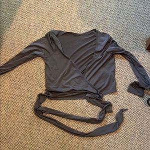 Grey lululemon wrap top size 8